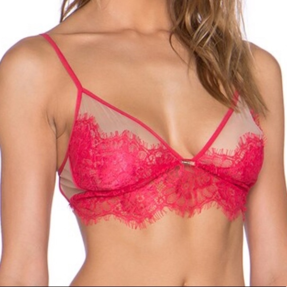 REVOLVE Stylestalker Red Safia Mesh and Lace Bra Size XS New with Tag
